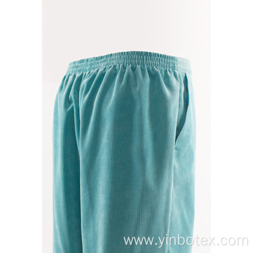 Aqua solid trousers with straight legs